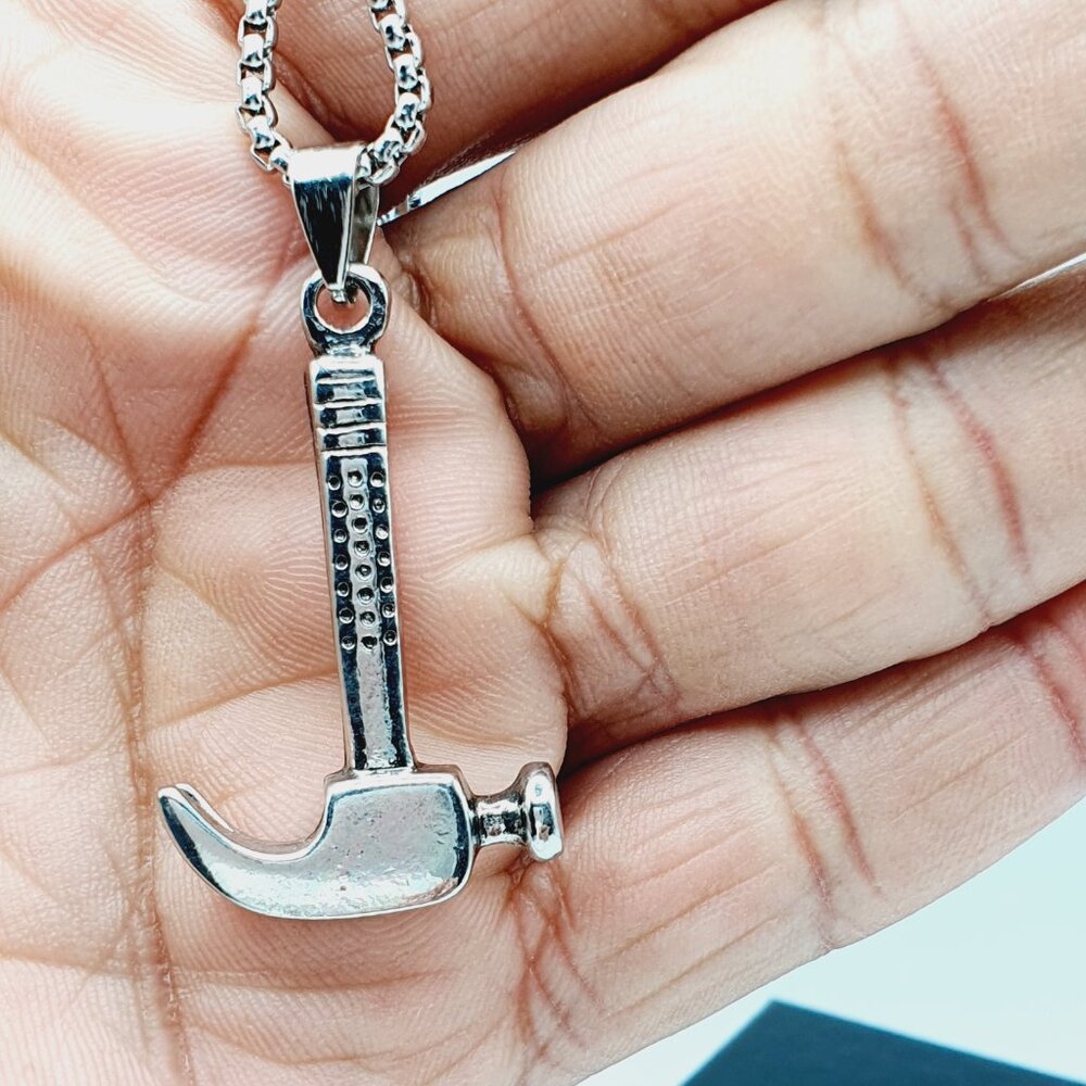 ❤️Fashion silver-plated Hammer Necklace , N90201P118 - Picture 7 of 11